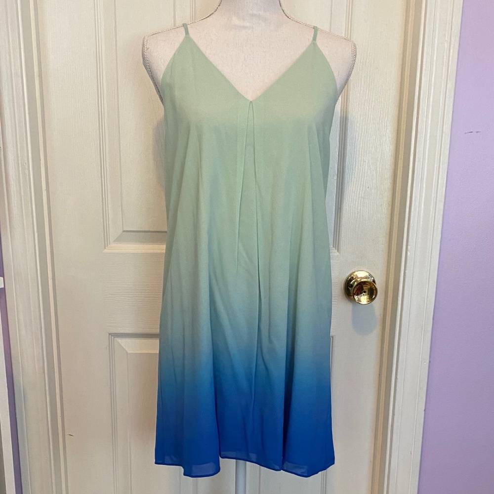 Alice + Olivia Silk Ombre Fierra Y Back Tank Dress